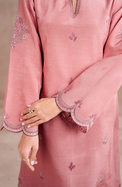Seran | Eid Luxe Pret 25 | ESHE M Blush Pink Raw Silk