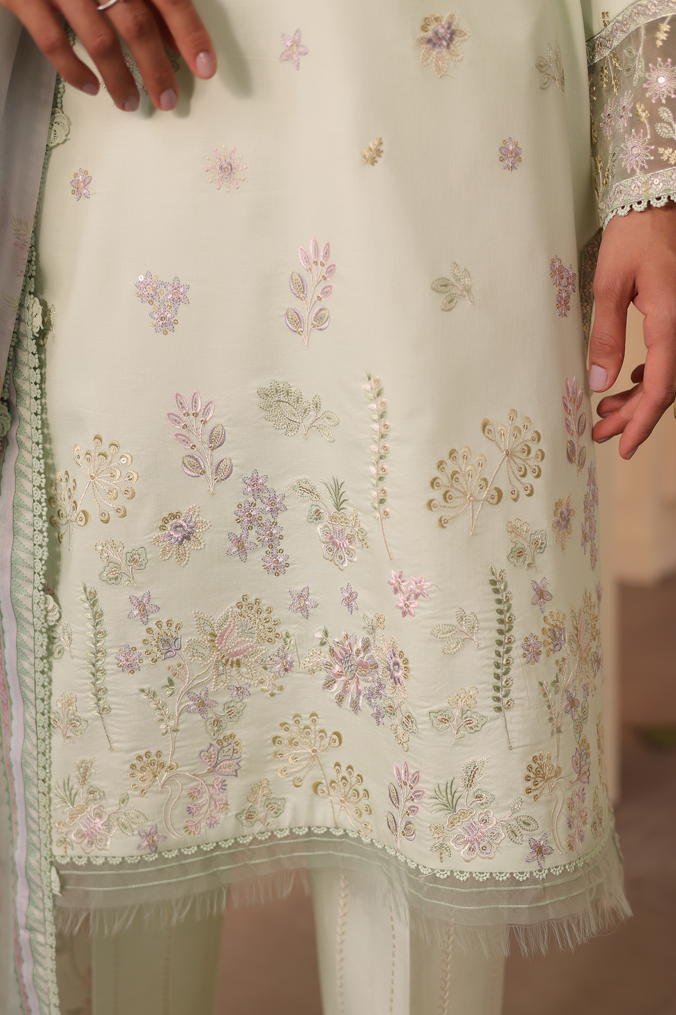 Seran | Nayab Eid Lawn | ABEER M Pastel Mint Lawn