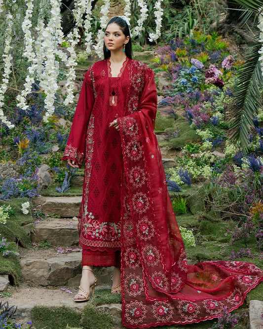 Zevk | Flora Festive Lawn | RED ROSE XS Red Lawn