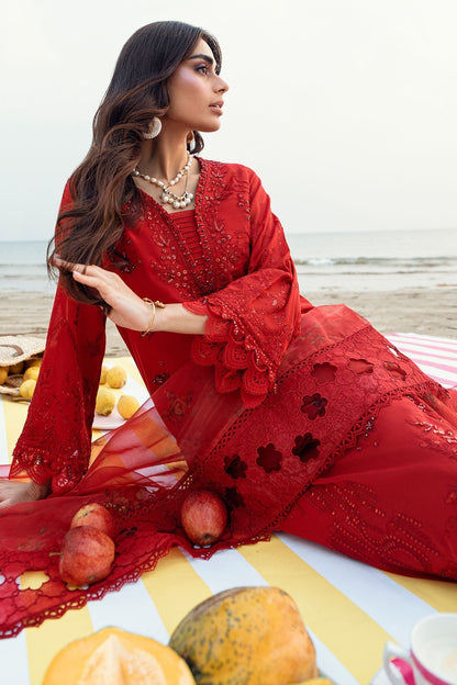 Nureh | Khuwab Luxury Lawn | NE-147 L Red Lawn