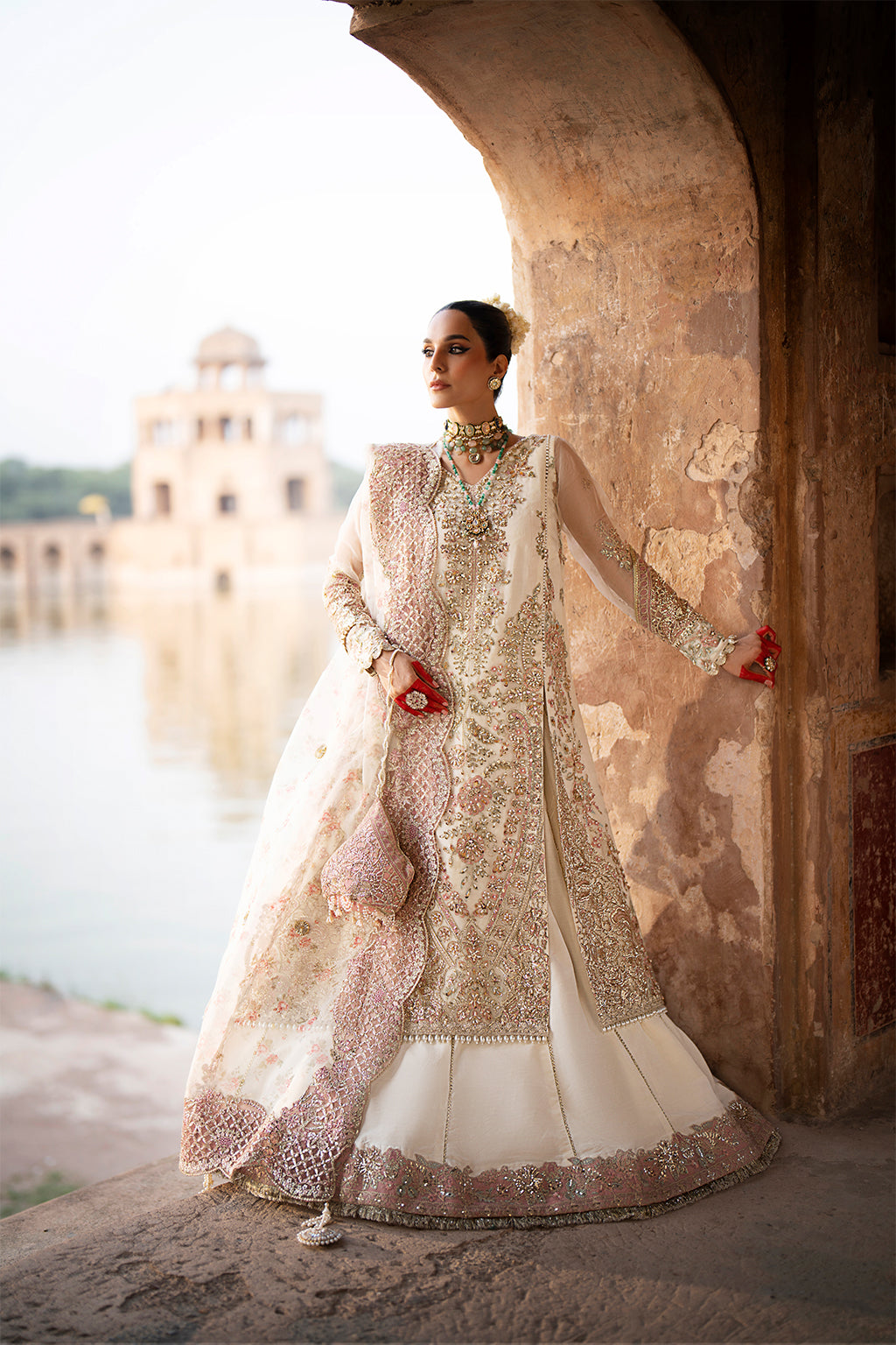 AJR Couture | Luxury Formals 24 | Dove Custom Size Ivory Resham