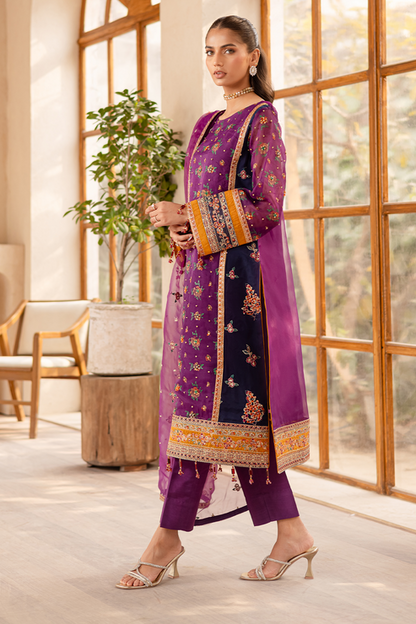 Emaan Adeel | Noore Festive Formals | NAYERA Custom Size Magenta Organza