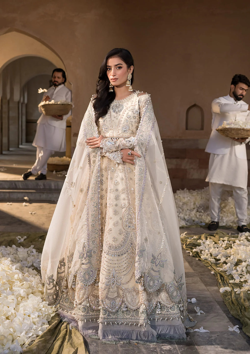 Elaf Premium | Formal Handwork Collection | EFH-06 GHAZAL Custom Size Off White Organza