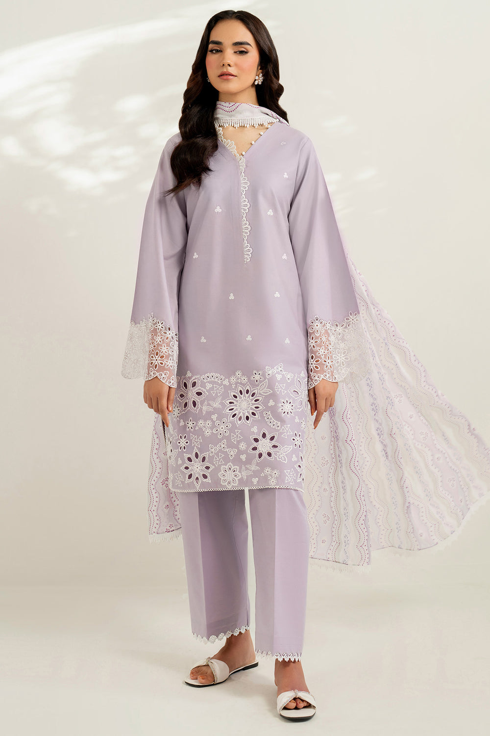 Farasha | Thread Lines Embroidered | Pastel Haze - Pakistani Designer Dress - by Farasha - Type : Ladies Clothes - 100% Original at Saira Sultan