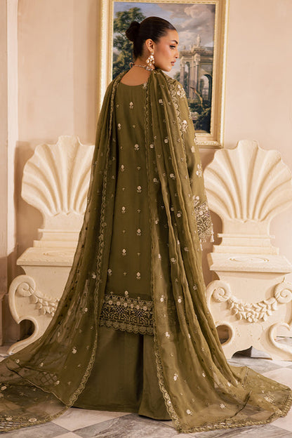 Emaan Adeel | Miraan luxury chiffon | DELARAM S Mehndi Green Chiffon