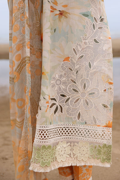 Nureh | Gardenia Embroidered Lawn 25 | NSG-169 M Ivory Lawn