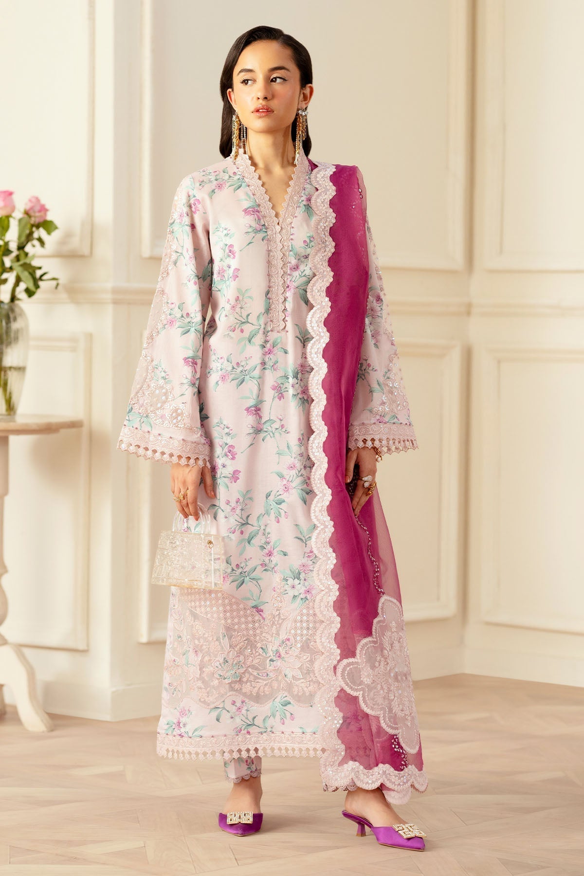 Nureh | Feya Eid Lawn | FE-01 M Lavender Pinocchio Lawn