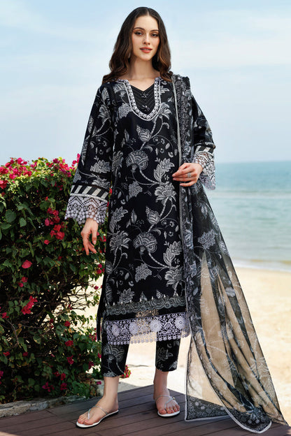 Farasha | Printed Essentials | Sable Dusk XS Black Lawn