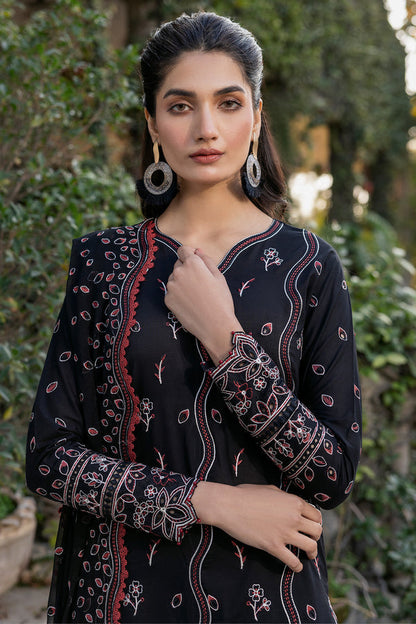 Farasha | Summer Weaves Embroidered Lawn | Black Rose M Black Lawn