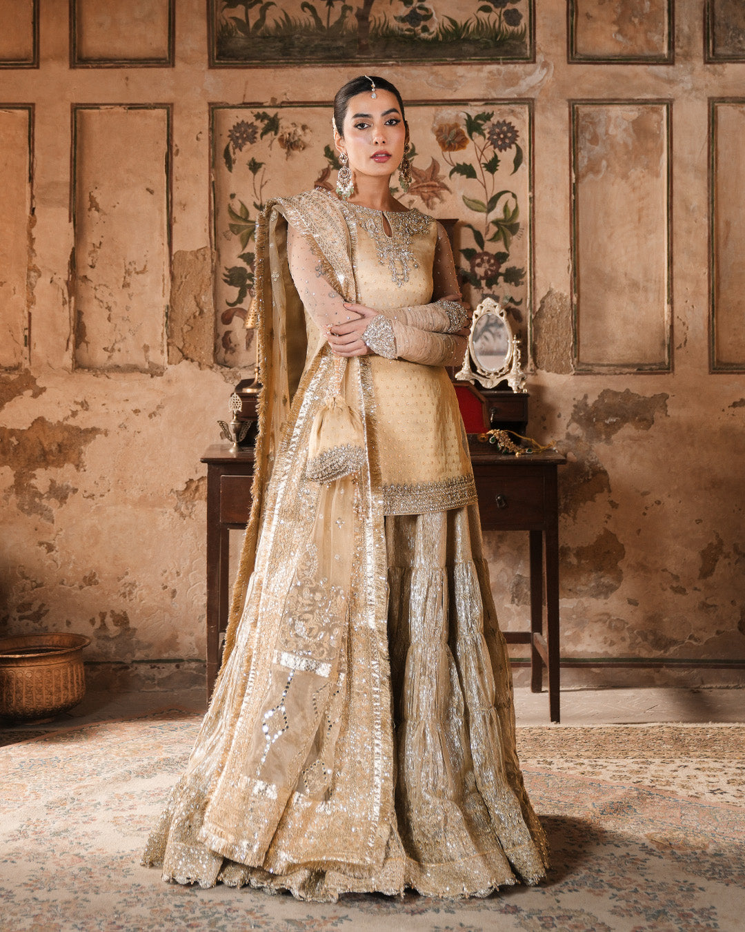 Faiza Saqlain | Zimmal Formals | Camillie S Gold Kundan Zari