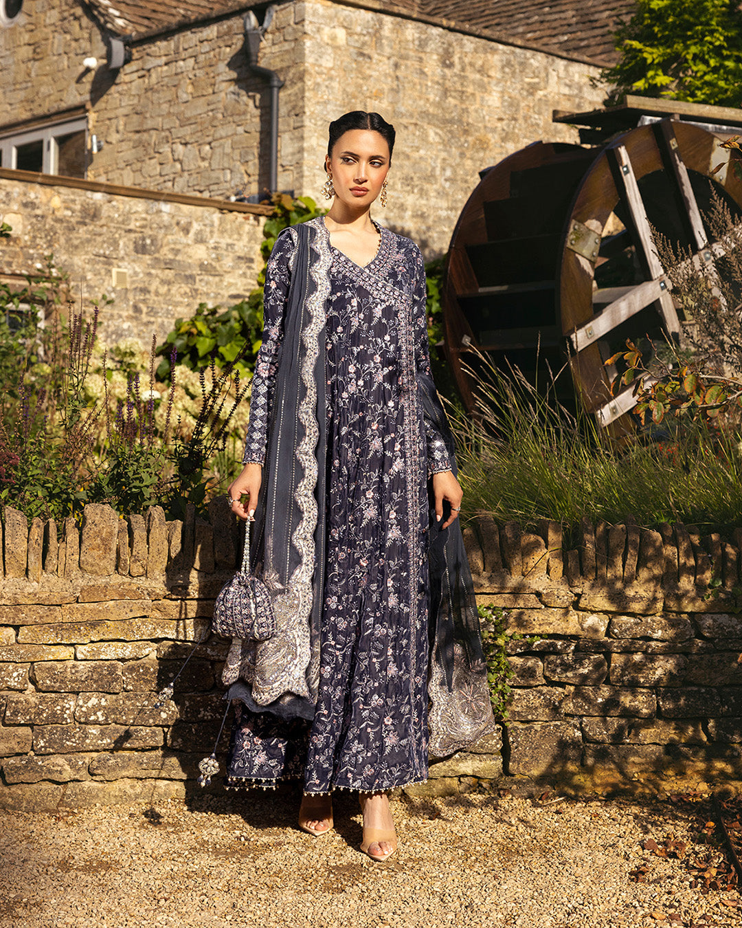 Faiza Saqlain | Adeen Formals | Darcel XS Deep Purple Embroidered Velvet
