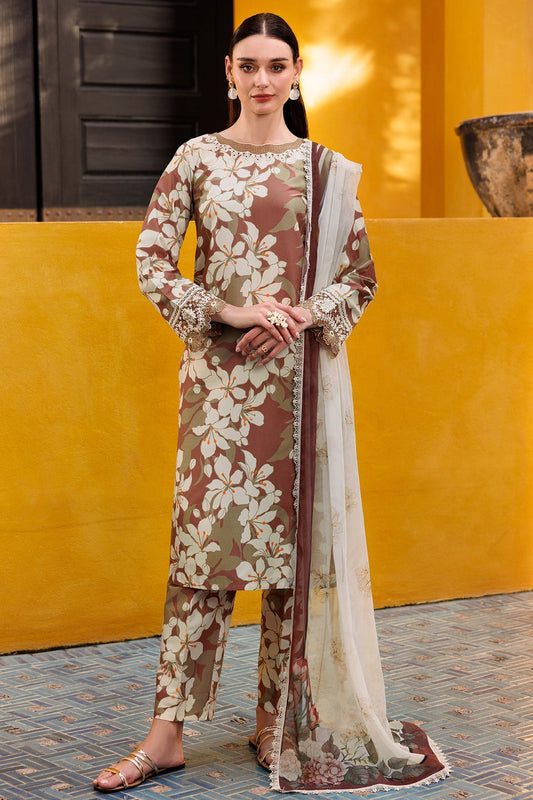 Farasha | Printed Essentials | Rustwood Charm XS Brown Lawn
