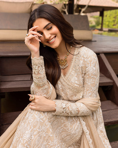 Faiza Saqlain | Zinnia Lawn 25 | Ilima L Off White Lawn