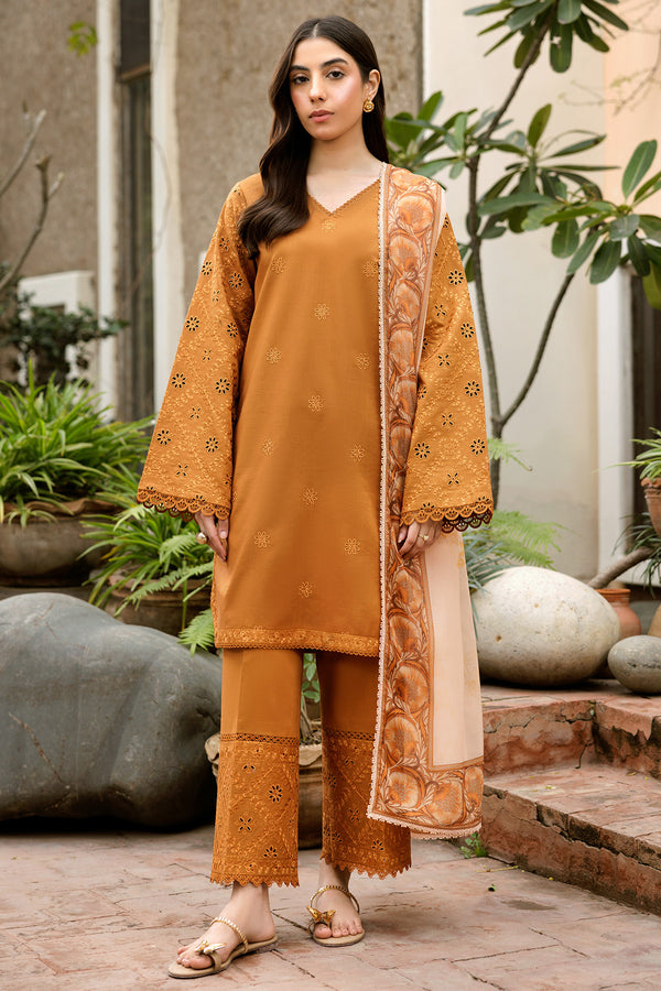 Farasha | Summer Weaves Embroidered Lawn | Golden Dusk XS Gold Lawn