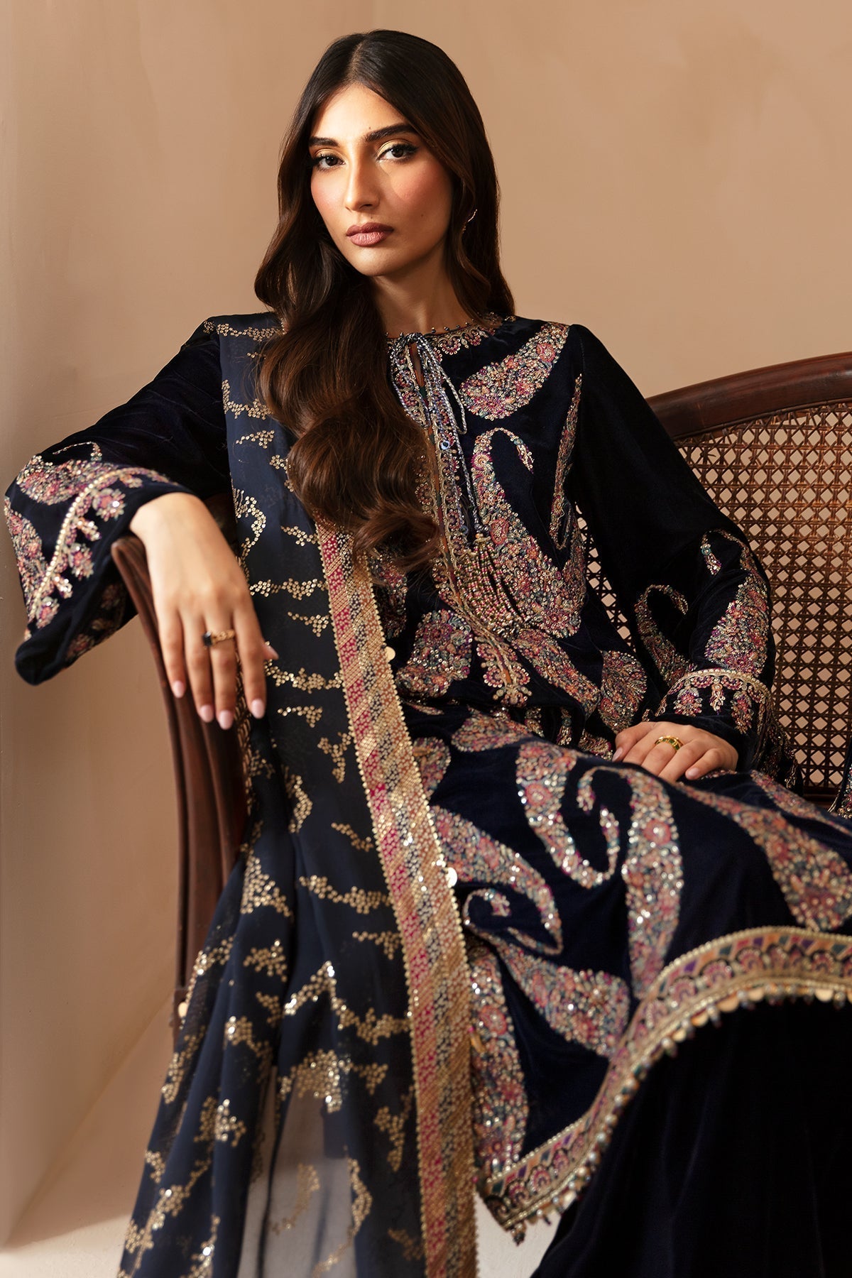 Jazmin | Velvet Edit 24 | Velvet Formal VF-2024 - Pakistani Designer Dress - by Jazmin | Type: Formal - 100% Original at Saira Sultan