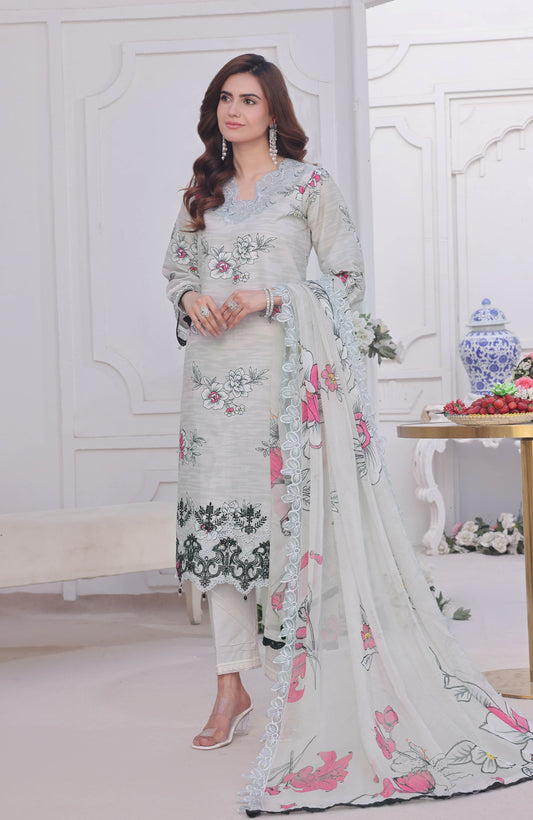 Al Zohaib | Applique Kari Cutwork Edit 25 | ACE-25-07 XS Mint Organza