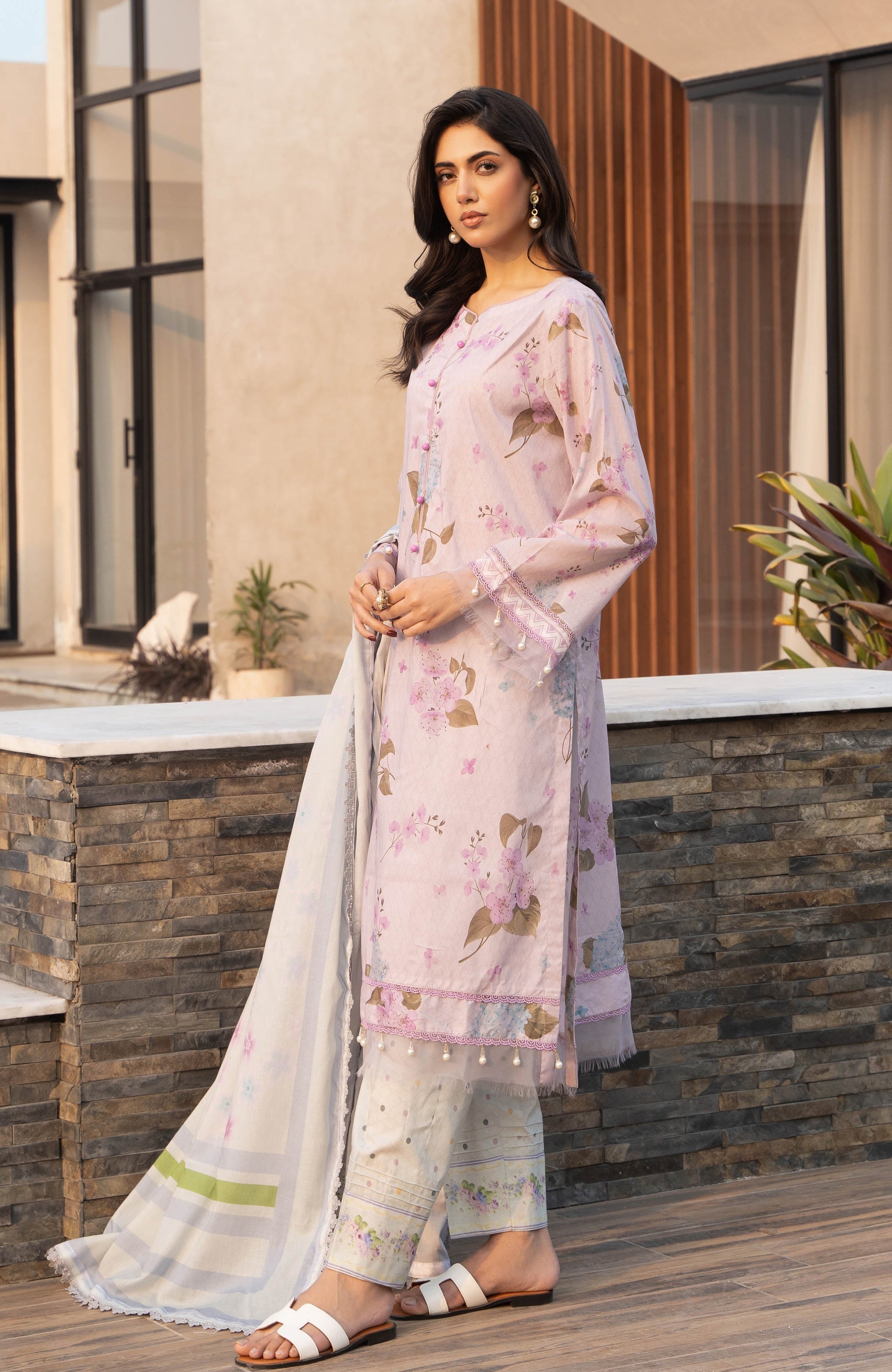 Alzohaib | Premium Prints 25 | AZP-25-07 M Lavender Pinocchio Digital Printed