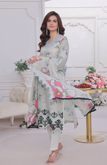 Al Zohaib | Applique Kari Cutwork Edit 25 | ACE-25-07 M Mint Organza