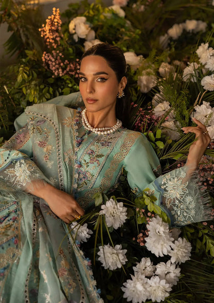 Kahf Premium | Luxury Lawn 25 | KLR-10 Elva L Sky Blue Lawn