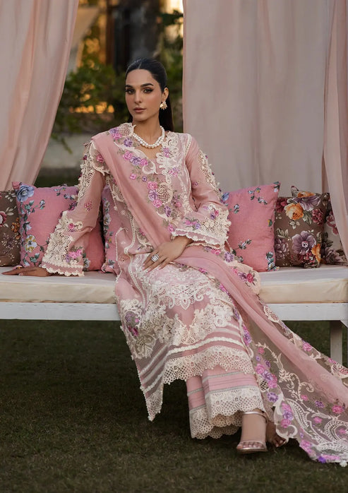 Kahf Premium | Luxury Lawn 25 | KLR-09 Bellerose XL Pink Lawn