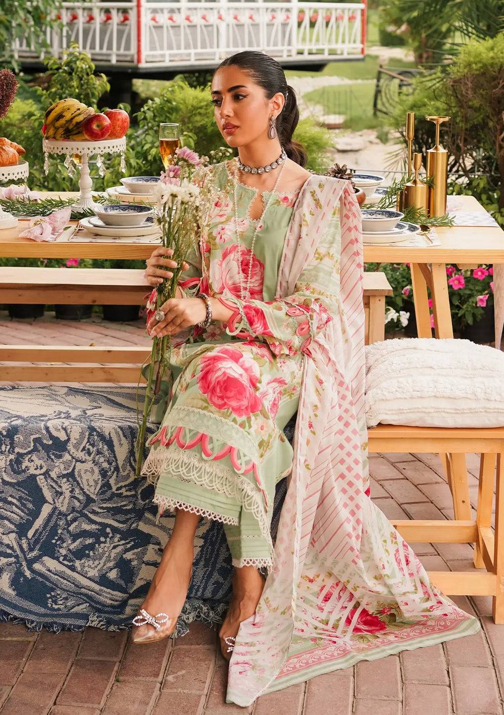 Elaf Premium | Printed Collection 24 | EEP-05A - Mint To Be - Pakistani Designer Dress - by Elaf Premium | Type: Casuals - 100% Original at Saira Sultan