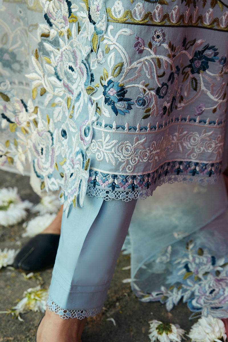 Cross Stitch | Premium Lawn 24 | CERULEAN ORNATE - Pakistani Designer Dress - by Cross Stitch | Type: Formal - 100% Original at Saira Sultan