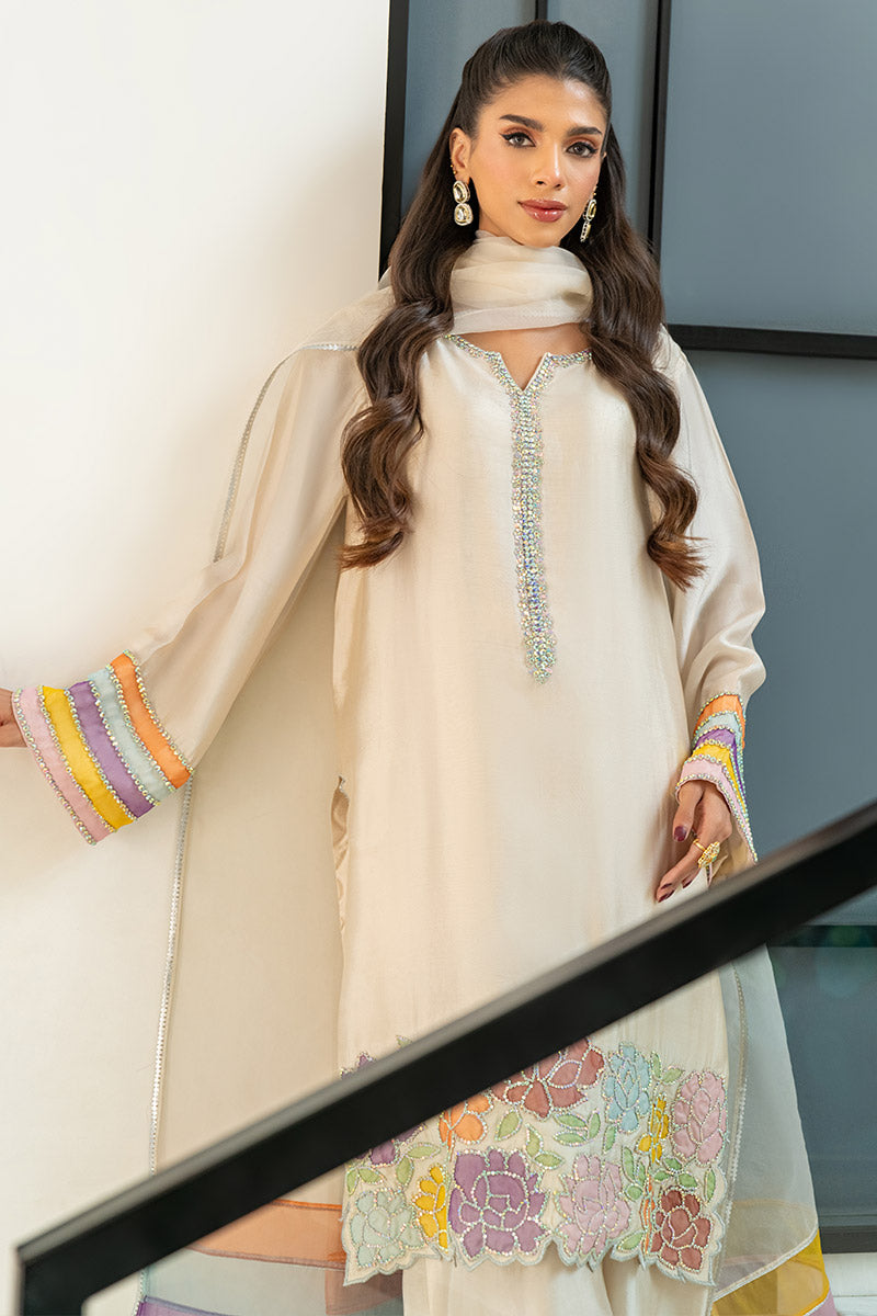 Chic Ophicial | Celenia Pret | Ivory Rose M Ivory Pure Sheesha Silk