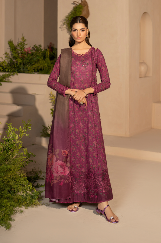 Iznik | Festive Lawn 25 | EFL-09 XS Wine Lawn