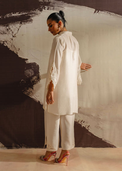 Mahgul | Eye of Cemal | Misty Floral S Ivory Korean Raw Silk