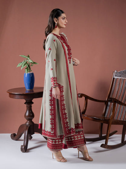 Faiza Faisal | Winter Edit 2024 | SAFFA S Olive Green Karandi