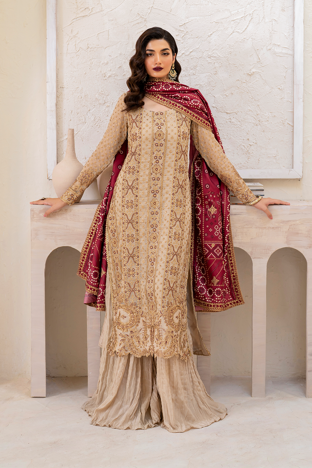 Iznik | Chinnon Chiffon | CC-44 Embroidered Chiffon - Pakistani Designer Dress - by Iznik | Type: Formal - 100% Original at Saira Sultan