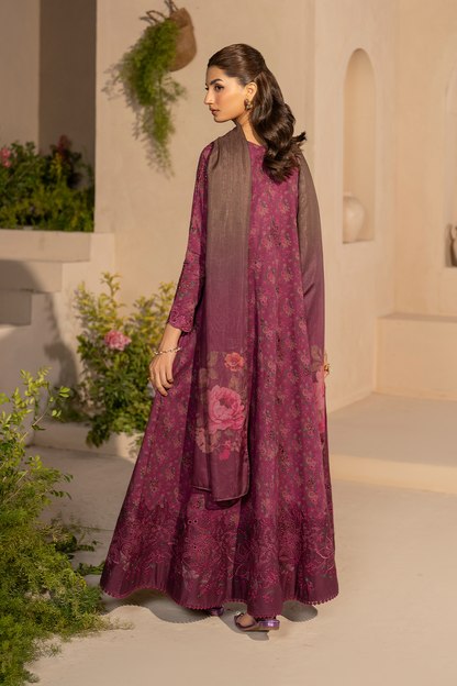 Iznik | Festive Lawn 25 | EFL-09 S Wine Lawn
