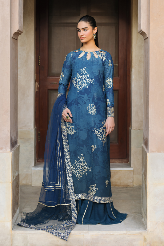 Iznik | Bandhani Formals | UE-331 XS Zinc Chiffon
