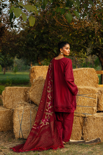 Saira Rizwan | Winter 2024 | ESPER-SRW24-05 XS Maroon Velvet