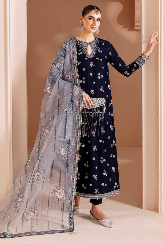 Jazmin | Chandni Velvet Formals 25 | Embroidered Velvet Formal CVF D-03 - Pakistani Designer Dress - by Jazmin - Type : Ladies Clothes - 100% Original at Saira Sultan