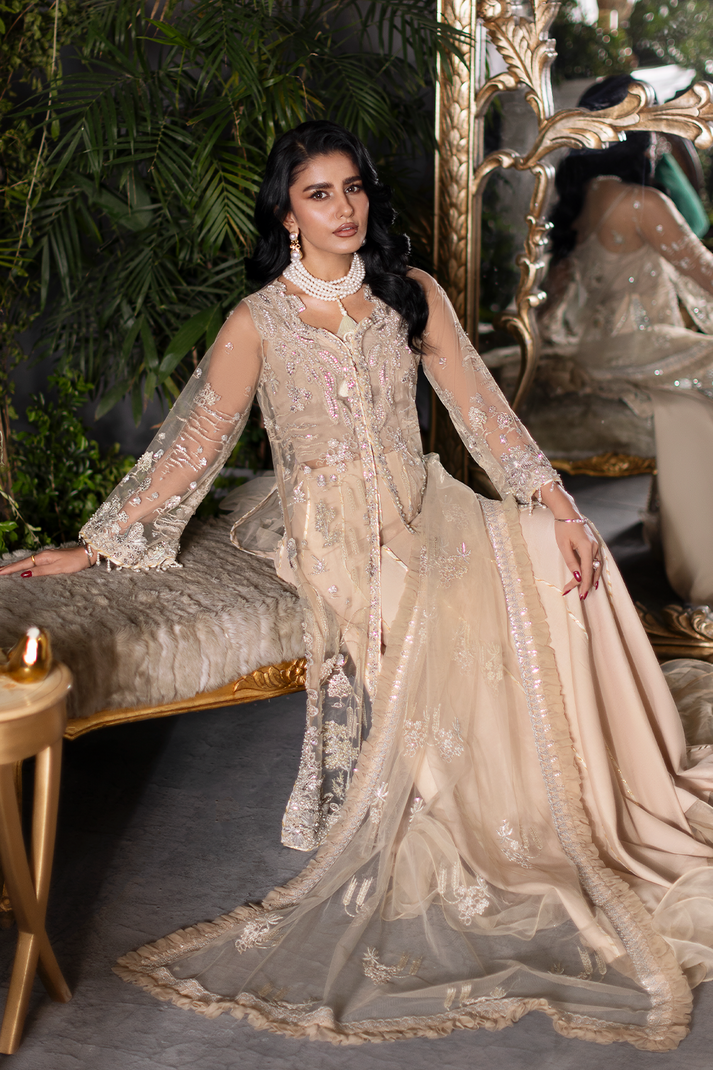 Saad Shaikh | Flurie Formals |Clara XL Beige Net