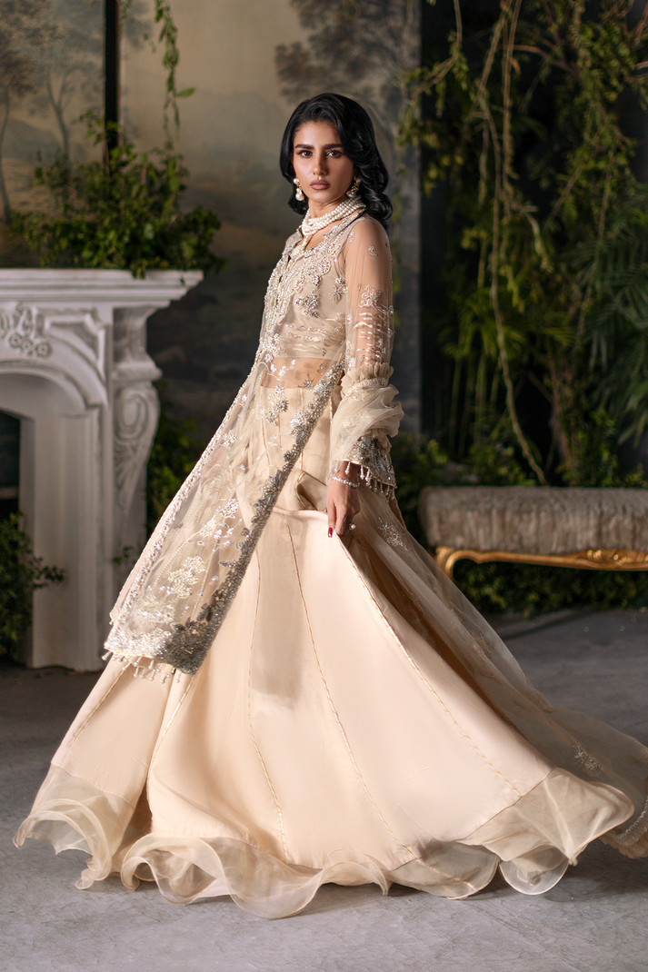 Saad Shaikh | Flurie Formals |Clara Custom Size Beige Net