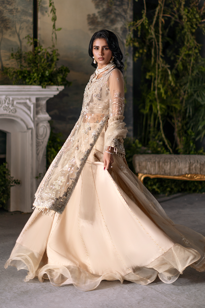 Saad Shaikh | Flurie Formals |Clara Custom Size Beige Net