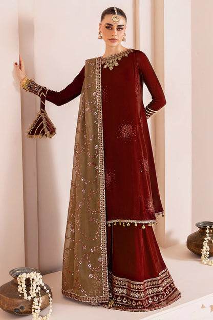 Jazmin | Chandni Velvet Formals 25 | Embroidered Velvet Formal CVF D-07 - Pakistani Designer Dress - by Jazmin - Type : Ladies Clothes - 100% Original at Saira Sultan