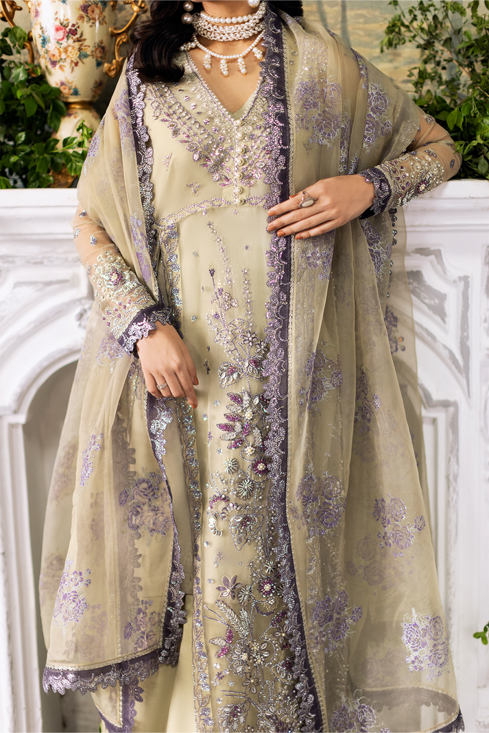 Saad Shaikh | Flurie Formals | Lucia L Green White Organza