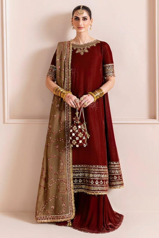 Jazmin | Chandni Velvet Formals 25 | Embroidered Velvet Formal CVF D-13 - Pakistani Designer Dress - by Jazmin - Type : Ladies Clothes - 100% Original at Saira Sultan
