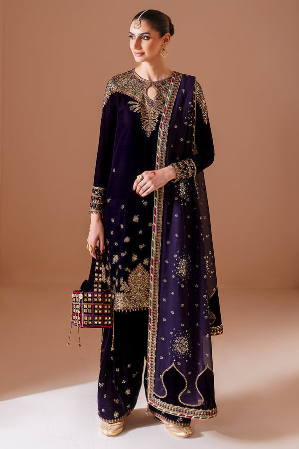 Jazmin | Chandni Velvet Formals 25 | Embroidered Velvet Formal CVF D-08 - Pakistani Designer Dress - by Jazmin - Type : Ladies Clothes - 100% Original at Saira Sultan