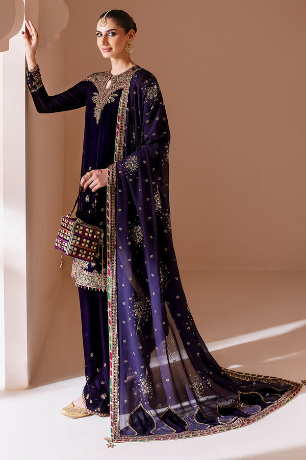 Jazmin | Chandni Velvet Formals 25 | Embroidered Velvet Formal CVF D-08 - Pakistani Designer Dress - by Jazmin - Type : Ladies Clothes - 100% Original at Saira Sultan