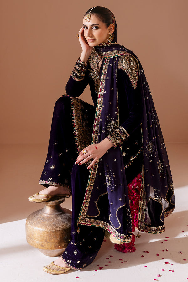 Jazmin | Chandni Velvet Formals 25 | Embroidered Velvet Formal CVF D-08 - Pakistani Designer Dress - by Jazmin - Type : Ladies Clothes - 100% Original at Saira Sultan