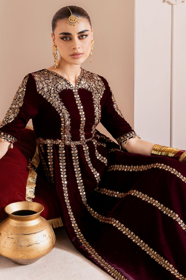 Jazmin | Chandni Velvet Formals 25 | Embroidered Velvet Formal CVF D-12 - Pakistani Designer Dress - by Jazmin - Type : Ladies Clothes - 100% Original at Saira Sultan