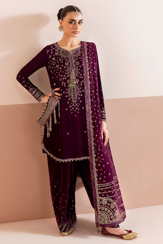Jazmin | Chandni Velvet Formals 25 | Embroidered Velvet Formal CVF D-05 - Pakistani Designer Dress - by Jazmin - Type : Ladies Clothes - 100% Original at Saira Sultan