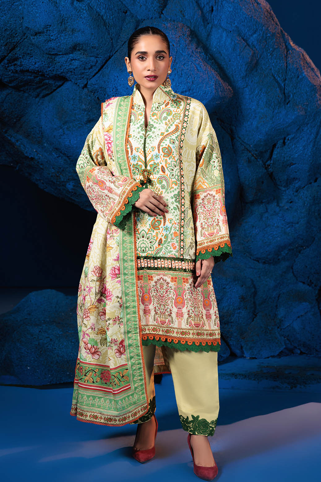 Bonanza Satrangi | Margarita 3 Pc (7W24P3P227) Green