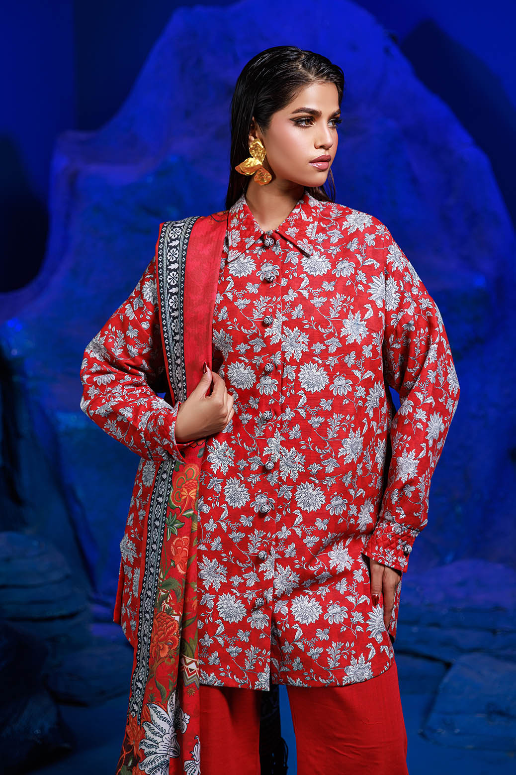 Bonanza Satrangi | Scarlet Sage 3 Pc (7W24P3P353)