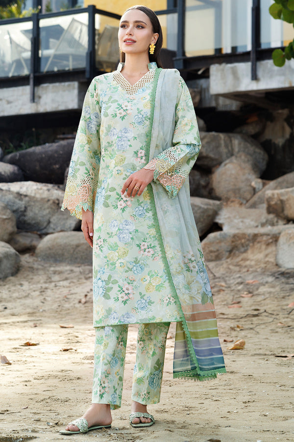 Farasha | Printed Essentials | Mint Bloom XL Mint Lawn