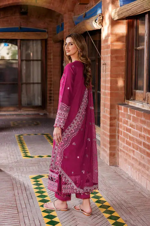 Farasha | Kaavish Lawn 24 | ROSY SOMBER - Pakistani Designer Dress - by Farasha | Type: Luxury - 100% Original at Saira Sultan